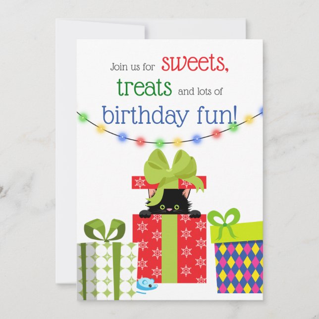 Niedliche Weihnachtsküche und Geschenke Winter Geb Einladung (Vorderseite)