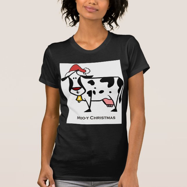 Niedliche Weihnachtskuh T-Shirt (Vorderseite)