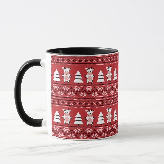 Niedliche Weihnachtskuh-Tasse Tasse (Links)
