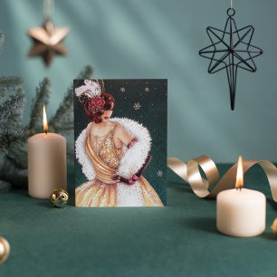 Niedliche Weihnachtskunst Deko Vintage E-Mail-Kart Feiertagskarte