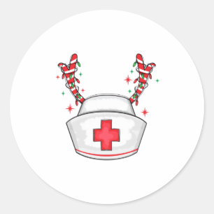Niedliche Weihnachtskurse Runder Aufkleber
