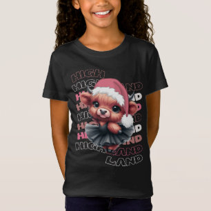 Niedliche Weihnachtslandschaft Kuh Ballerina T-Shirt
