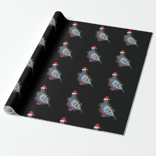 Niedliche Weihnachtsleuchten-Taube mit Weihnachtsh Geschenkpapier
