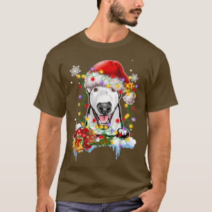 Niedliche Weihnachtslichter Bull Terrier Hund mit  T-Shirt