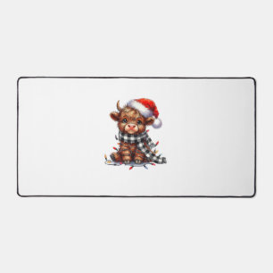 Niedliche Weihnachtslichter Höllenkuh Weihnachten Schreibtischunterlage