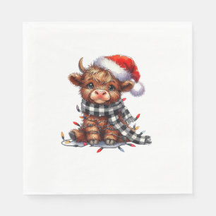 Niedliche Weihnachtslichter Höllenkuh Weihnachten Serviette