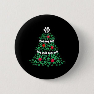 Niedliche Weihnachtslieder Hunde Paw Weihnachtsbau Button