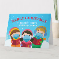Niedliche Weihnachtslieder in Gesichtsmaske Covid