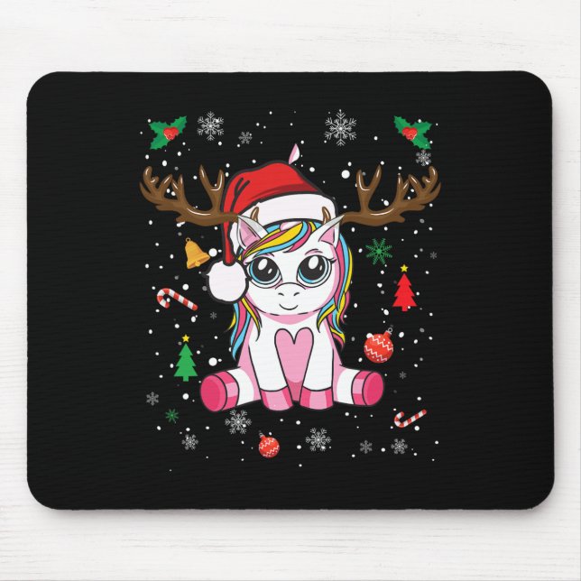 Niedliche Weihnachtsmädchen Frauen Weihnachten Geb Mousepad (Vorne)