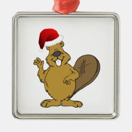 Niedliche Weihnachtsmannmütze des Bibers Ornament Aus Metall