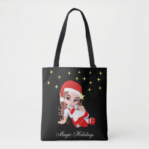 Niedliche Weihnachtsmärsche Angel & Stars Tote Tas
