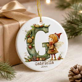 Niedliche Weihnachtsmärsche Erste 'G' Custom Keepa Keramik Ornament
