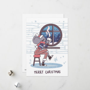 Niedliche Weihnachtsmaus Feiertagskarte
