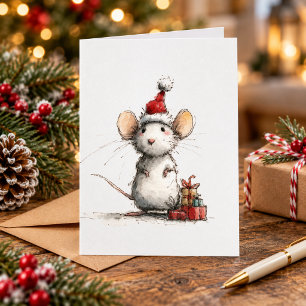 Niedliche Weihnachtsmaus Karte
