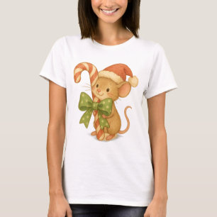 Niedliche Weihnachtsmaus mit Candy Cane und Weihna T-Shirt