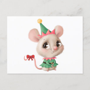 Niedliche Weihnachtsmaus Postkarte