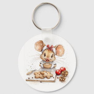 Niedliche Weihnachtsmaus Schlüsselanhänger