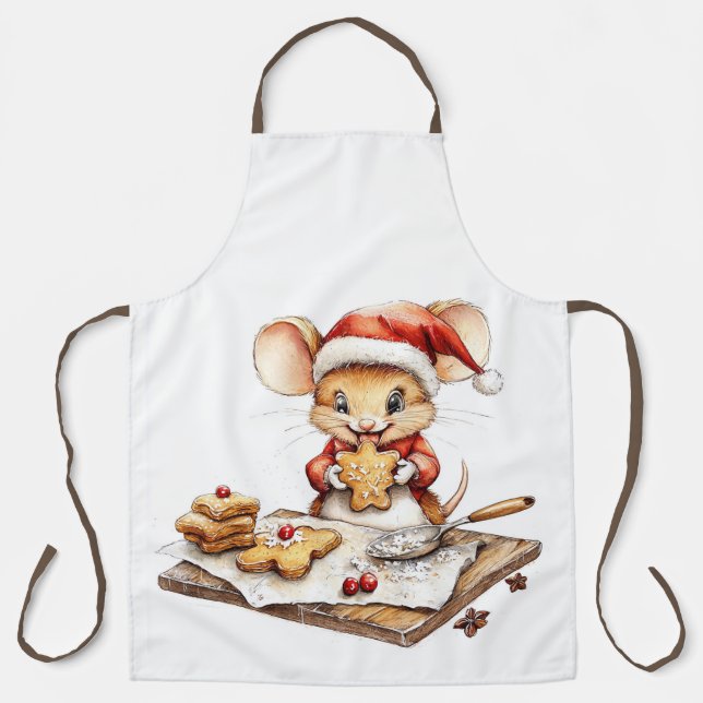 Niedliche Weihnachtsmaus Schürze (Vorderseite)