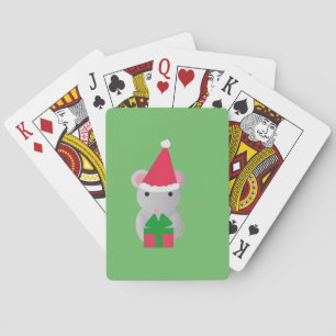 Niedliche Weihnachtsmaus Spielkarten