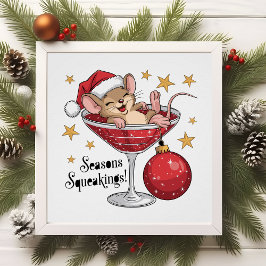 Niedliche Weihnachtsmäuse - Saisons-Aufkleber Typo Poster