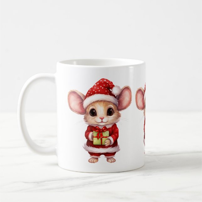 Niedliche Weihnachtsmäuse-Tasse Kaffeetasse (Links)