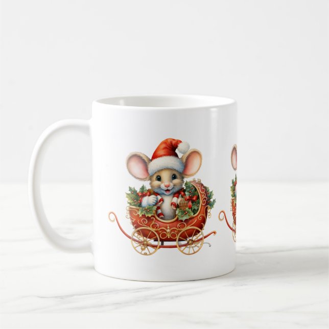 Niedliche Weihnachtsmäuse-Tasse Kaffeetasse (Links)