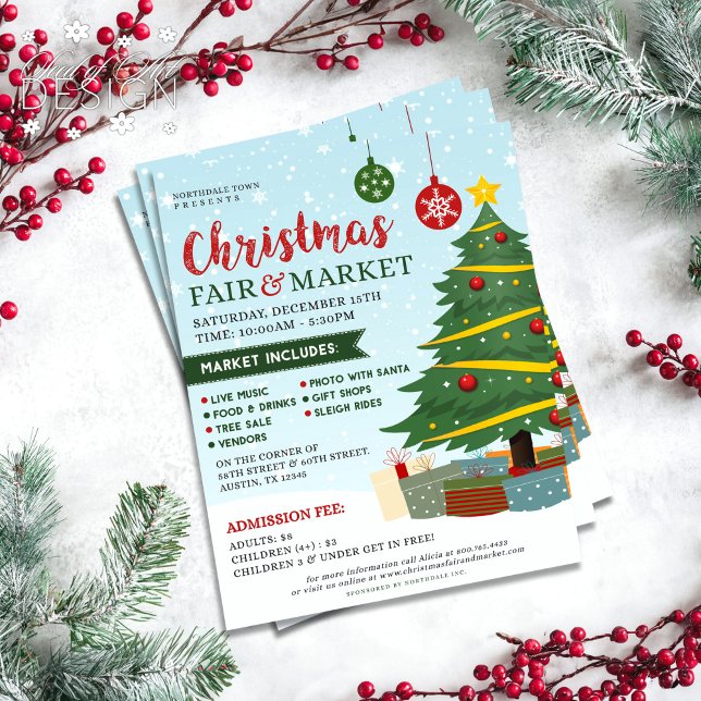 Niedliche Weihnachtsmesse & Market Holiday Event Flyer (Von Creator hochgeladen)