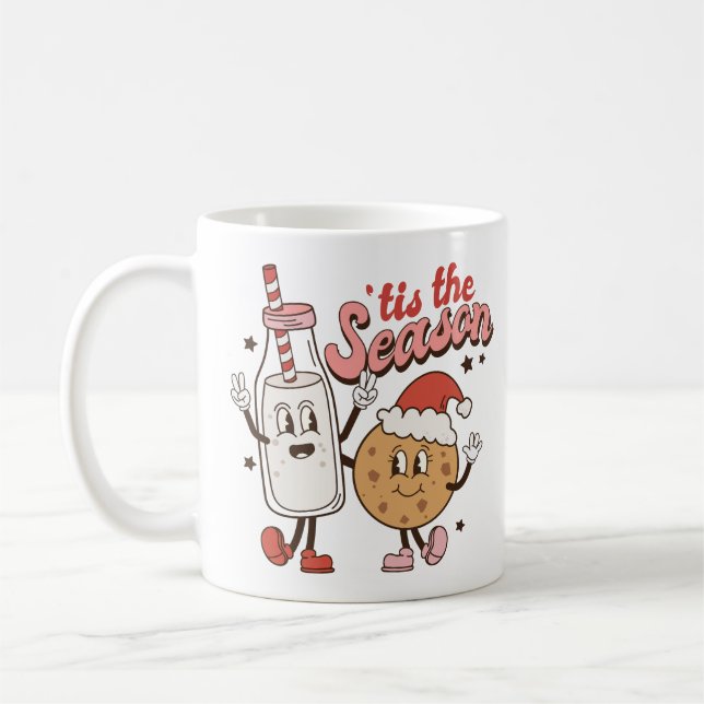 Niedliche Weihnachtsmilch und Cookie Kaffeetasse (Links)