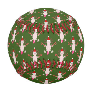 Niedliche Weihnachtsnacht Axolotl Gemustert Baseball
