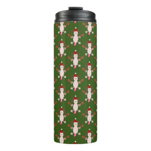 Niedliche Weihnachtsnacht Axolotl Gemustert Thermosbecher