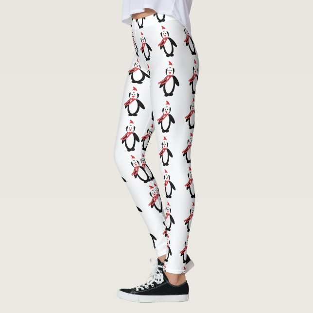Niedliche Weihnachtspenguin Leggings (Links)
