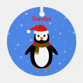 Niedliche Weihnachtspinguine fügen das zweiseitige Ornament Aus Metall