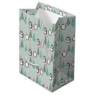 Niedliche Weihnachtspinguine Mittlere Geschenktüte