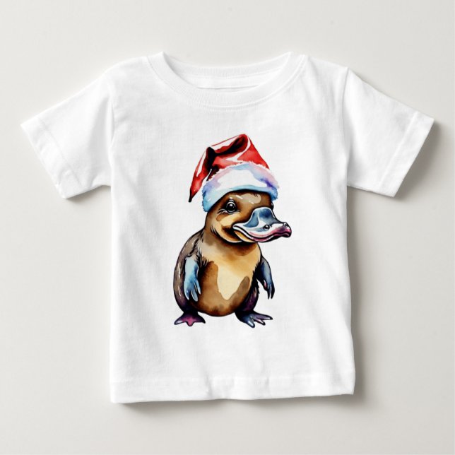 Niedliche Weihnachtsplatypus Baby T-shirt (Vorderseite)