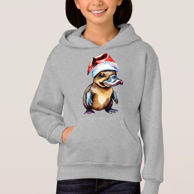 Niedliche Weihnachtsplatypus Hoodie (Vorderseite)