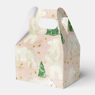 Niedliche Weihnachtspolarbären in Evergreen Forest Geschenkschachtel