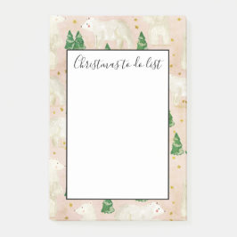 Niedliche Weihnachtspolsterbärchen - Weihnachtslis Post-it Klebezettel