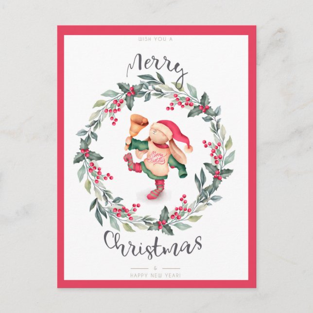 Niedliche Weihnachtspostkarte Postkarte (Vorderseite)