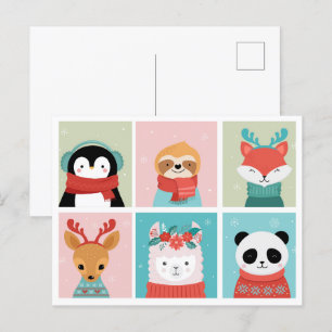 Niedliche Weihnachtspostkarte Postkarte
