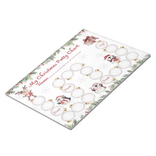 Niedliche Weihnachtspotty Training Chart Notepad Notizblock