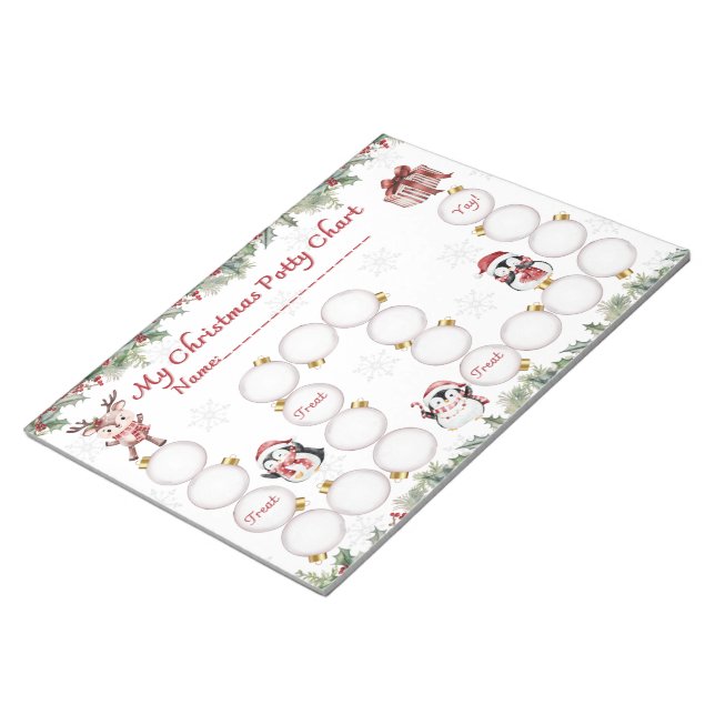 Niedliche Weihnachtspotty Training Chart Notepad Notizblock (angewinkelt)