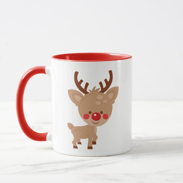 Niedliche Weihnachtsren-Tasse Tasse (Links)