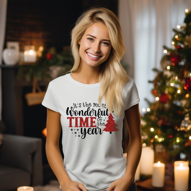 Niedliche Weihnachtsroten Die wunderbarste Zeit fü T-Shirt (Cute Christmas Red Most Wonderful Time Women's T-Shirt)