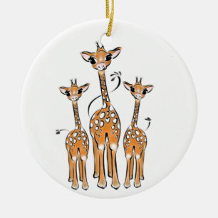 Niedliche Weihnachtssafari Keramik Ornament