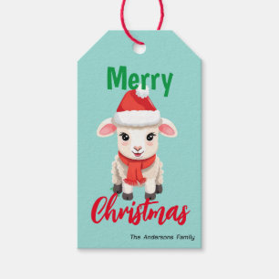 Niedliche Weihnachtsschaf Ram Santa Scarf Urlaub Geschenkanhänger