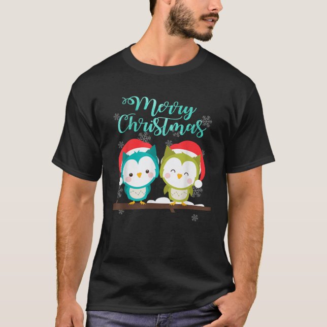 Niedliche Weihnachtsschale frohe Weihnachtsgeschen T-Shirt (Vorderseite)