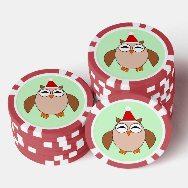 Niedliche Weihnachtsschale Pokerchips (Stapel)