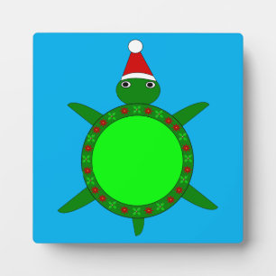 Niedliche Weihnachtsschildkröte mit blühender Musc Fotoplatte