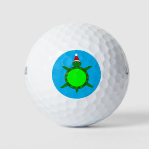 Niedliche Weihnachtsschildkröte mit blühender Musc Golfball