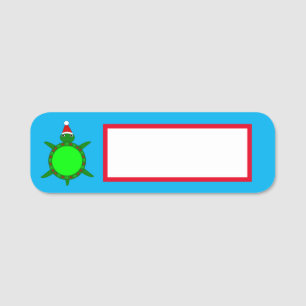 Niedliche Weihnachtsschildkröte mit blühender Musc Namensschild